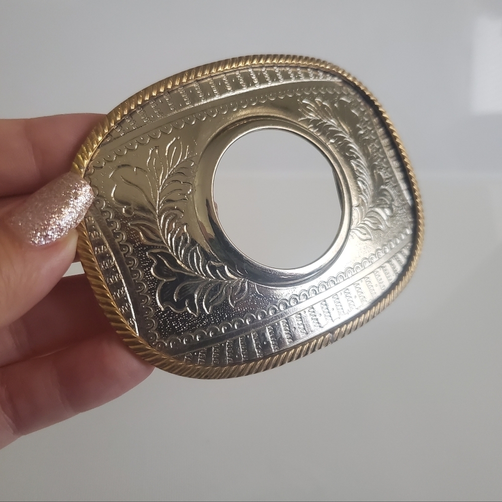 Vintage GERMAN SILVER Engraved Belt Buckle - Picture 8 of 11